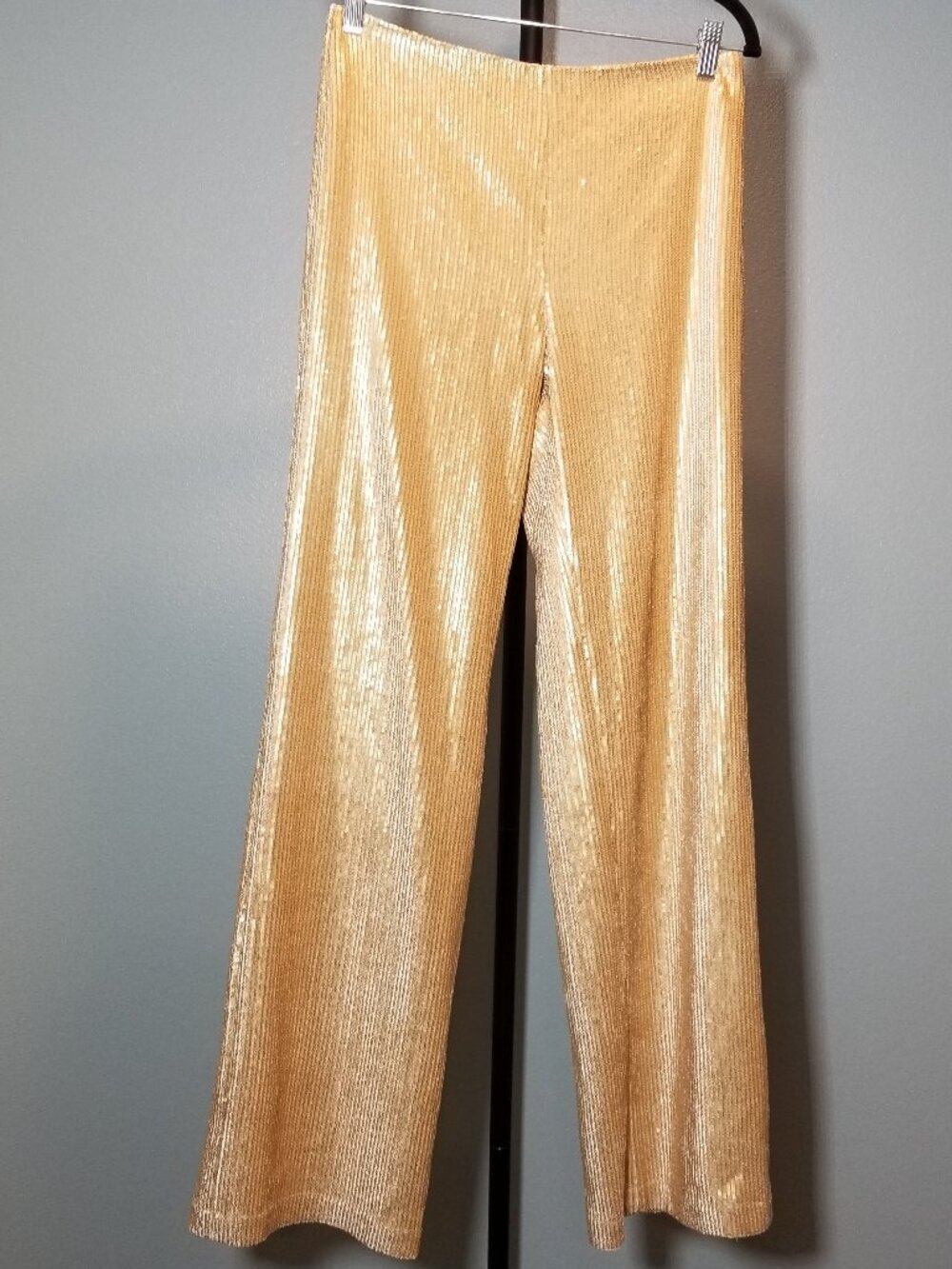 J. McLaughlin Carter Gold Sequin Wide Leg Pants Womens Size 2 Party NWT